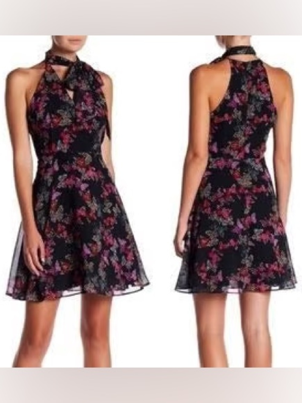 Betsey Johnson Butterfly Print Dress Fit & Flare Size 10